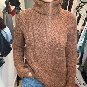 Madewell wool blend turtle neck burnt orange sweater